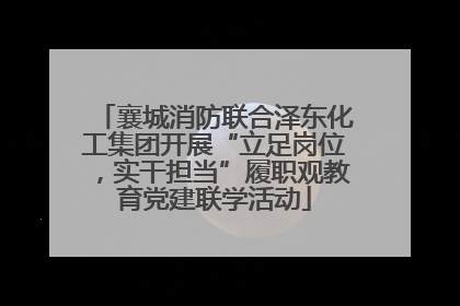 襄城消防联合泽东化工集团开展“立足岗位，实干担当”履职观教育党建联学活动