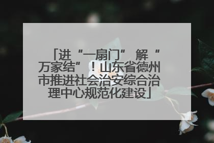 进“一扇门” 解“万家结”！山东省德州市推进社会治安综合治理中心规范化建设