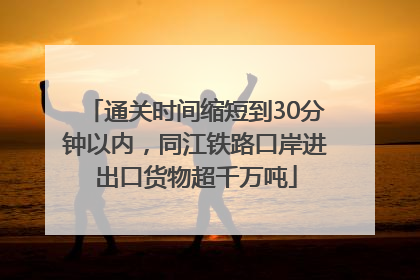 通关时间缩短到30分钟以内，同江铁路口岸进出口货物超千万吨