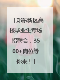 郑东新区高校毕业生专场招聘会：3500+岗位等你来！