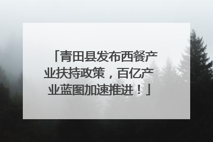 青田县发布西餐产业扶持政策，百亿产业蓝图加速推进！
