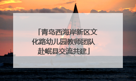 青岛西海岸新区文化路幼儿园教师团队赴岷县交流共建