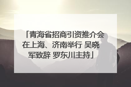 青海省招商引资推介会在上海、济南举行 吴晓军致辞 罗东川主持
