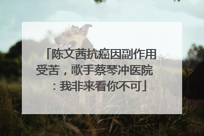 陈文茜抗癌因副作用受苦，歌手蔡琴冲医院：我非来看你不可