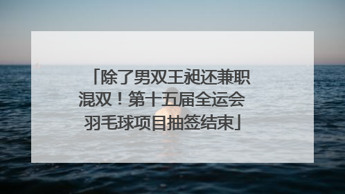 除了男双王昶还兼职混双！第十五届全运会羽毛球项目抽签结束