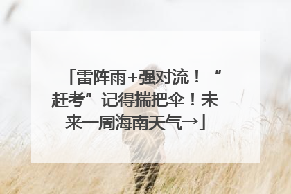 雷阵雨+强对流！“赶考”记得揣把伞！未来一周海南天气→
