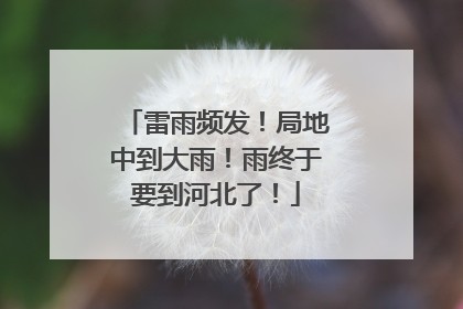雷雨频发！局地中到大雨！雨终于要到河北了！