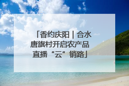 香约庆阳｜合水唐旗村开启农产品直播“云”销路