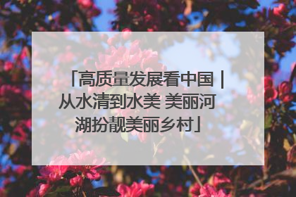 高质量发展看中国｜从水清到水美 美丽河湖扮靓美丽乡村