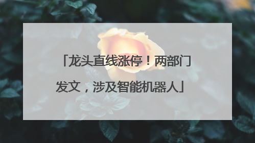 龙头直线涨停！两部门发文，涉及智能机器人