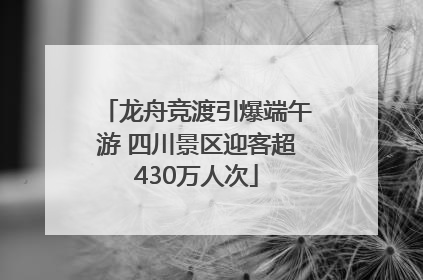 龙舟竞渡引爆端午游 四川景区迎客超430万人次