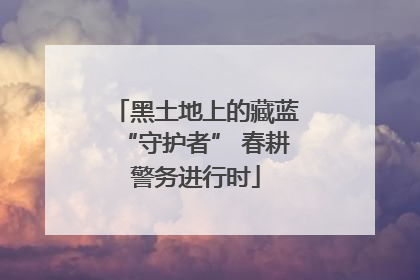 黑土地上的藏蓝“守护者” 春耕警务进行时