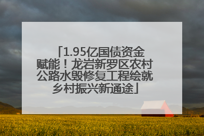 1.95亿国债资金赋能！龙岩新罗区农村公路水毁修复工程绘就乡村振兴新通途