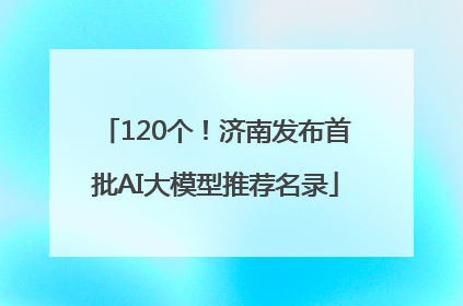 120个！济南发布首批AI大模型推荐名录