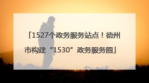 1527个政务服务站点！德州市构建“1530”政务服务圈