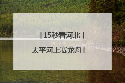 15秒看河北丨太平河上赛龙舟