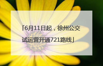 6月11日起，徐州公交试运营开通721路线