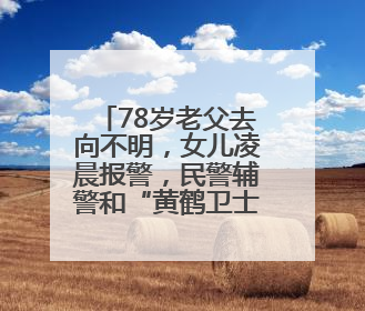 78岁老父去向不明，女儿凌晨报警，民警辅警和“黄鹤卫士”出动